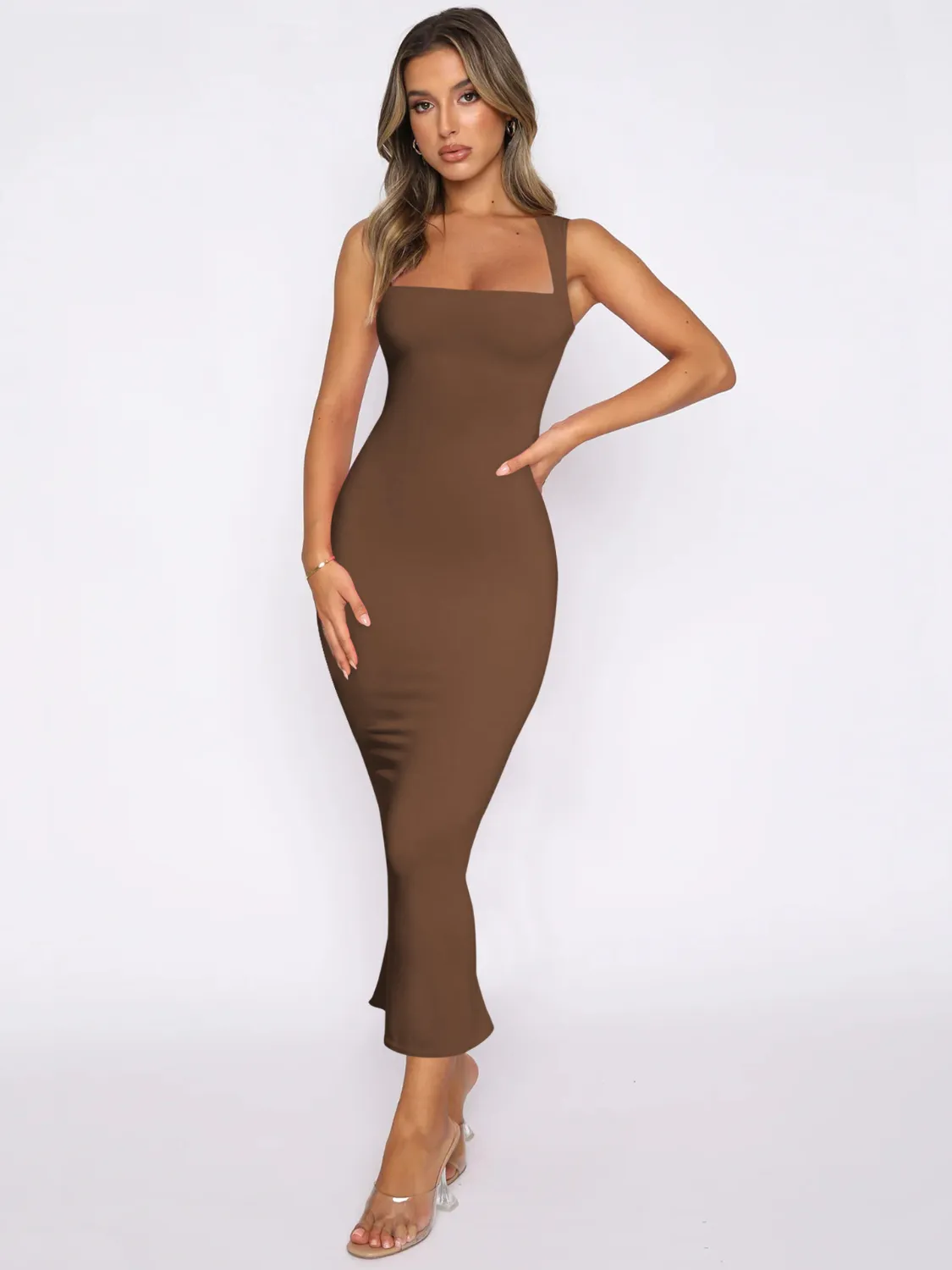 Slit Back Sleeveless Maxi Tank Dress - Image 13