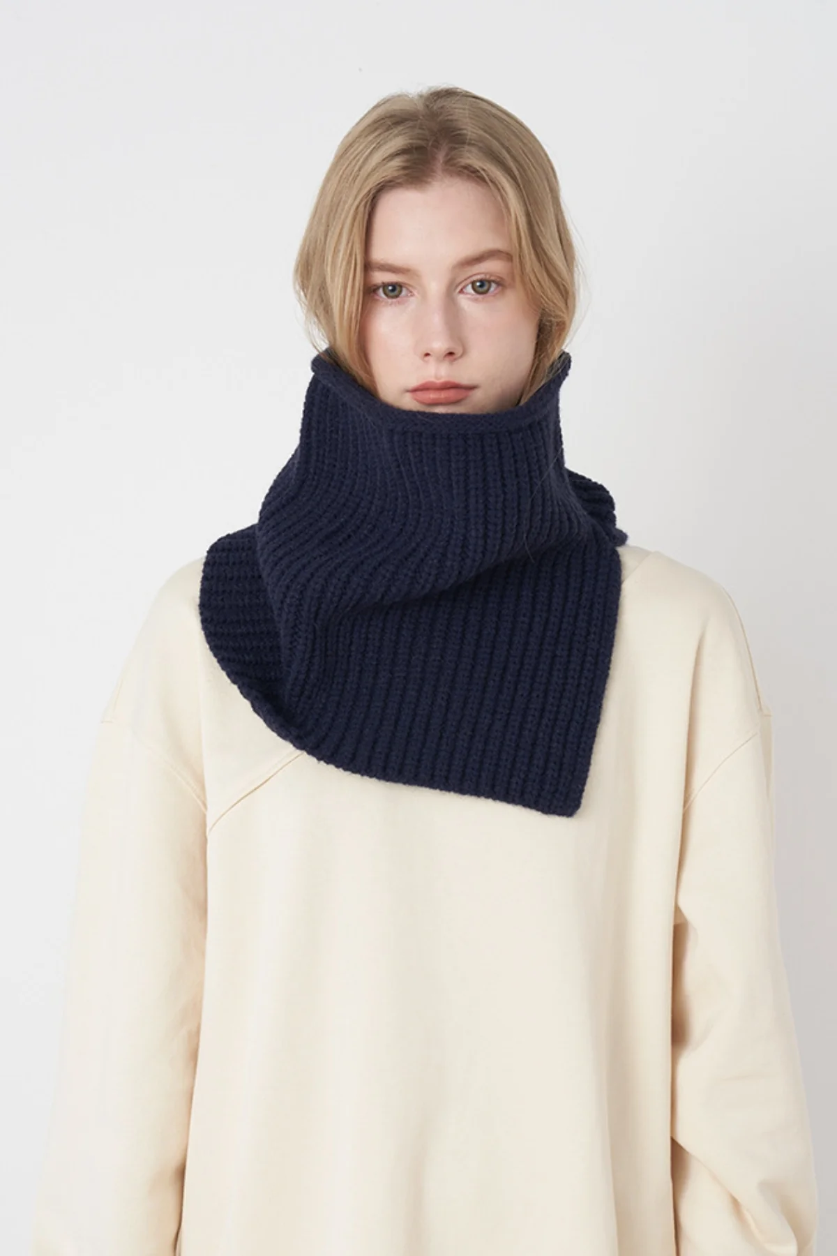 Slit Pullover Knit Scarf - Image 8
