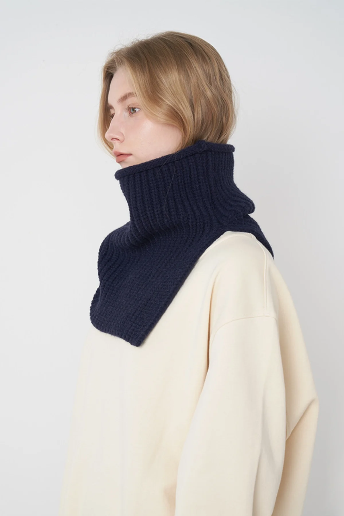 Slit Pullover Knit Scarf - Image 9