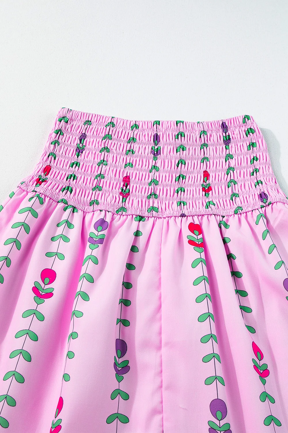Smocked Printed High Waist Skirt - Image 3