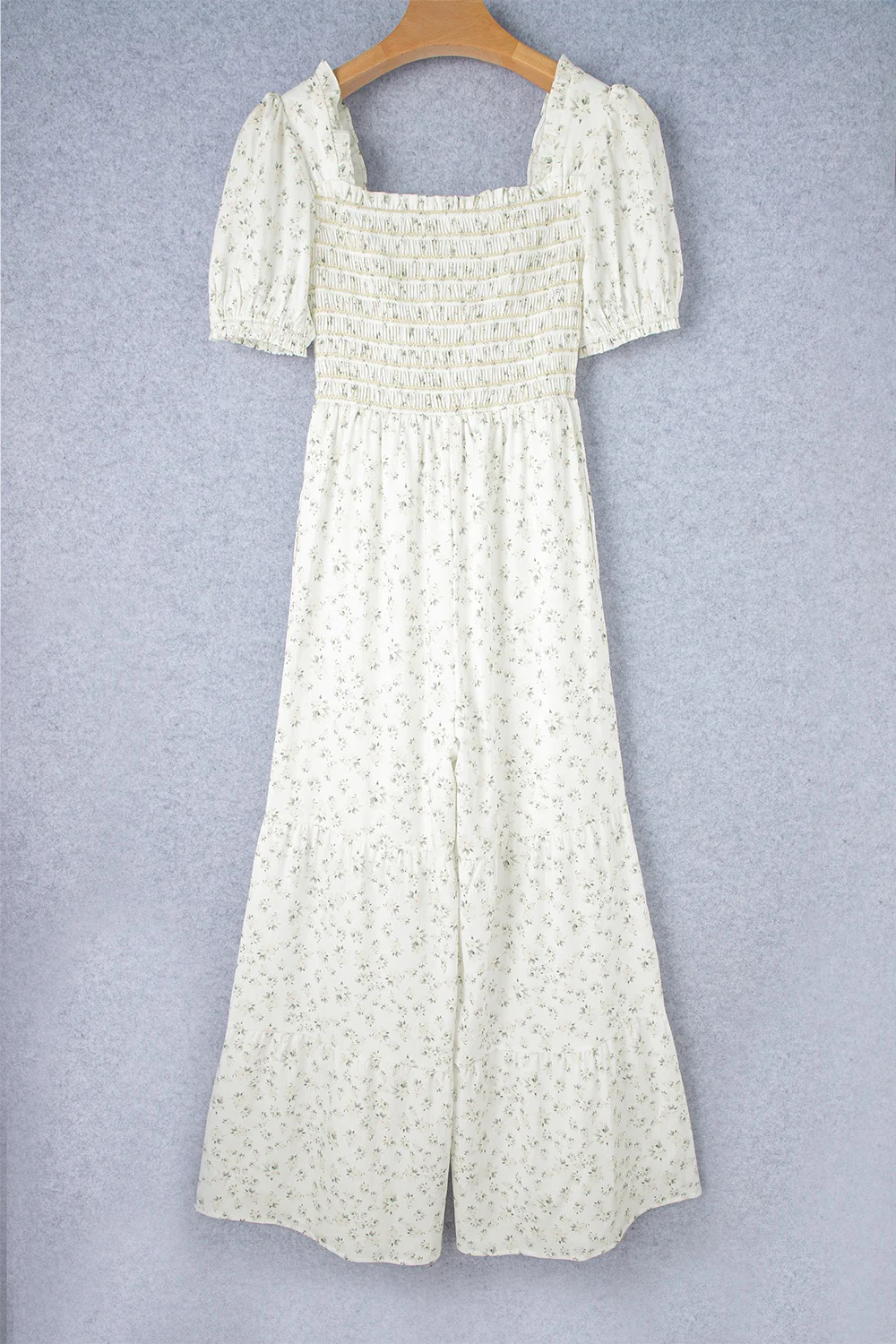 Smocked Printed Short Sleeve Jumpsuit - Image 3