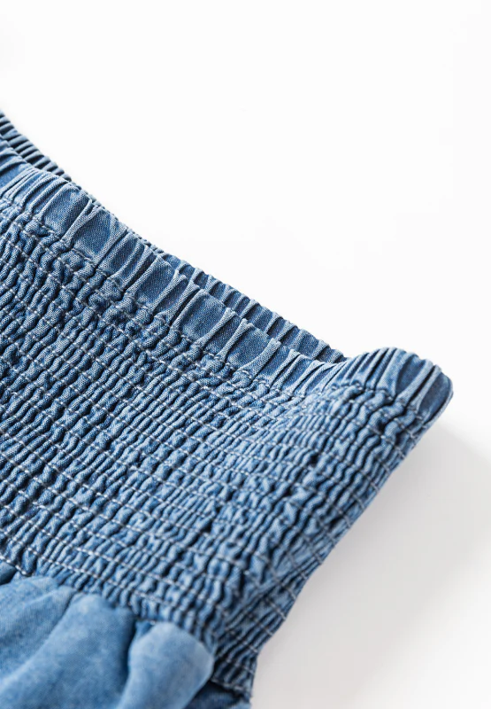 Smocked Wide Leg Jeans - Image 6