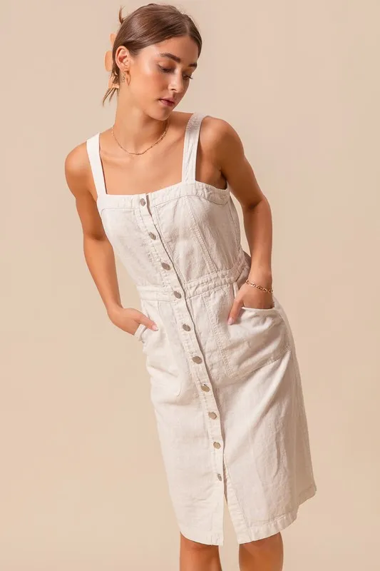 SO ME Button Down Pocket Front Pinafore Dress - Image 12