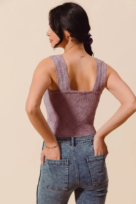 SO ME Floral Jacquard Seamless Tank Top - Image 3