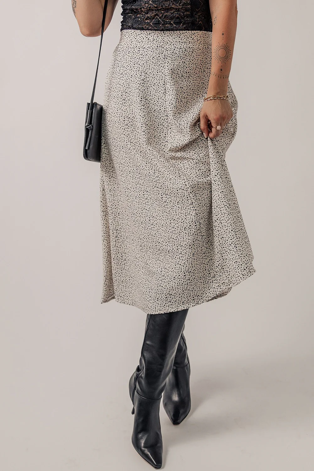 Speckle High Waist Midi Skirt - Image 4