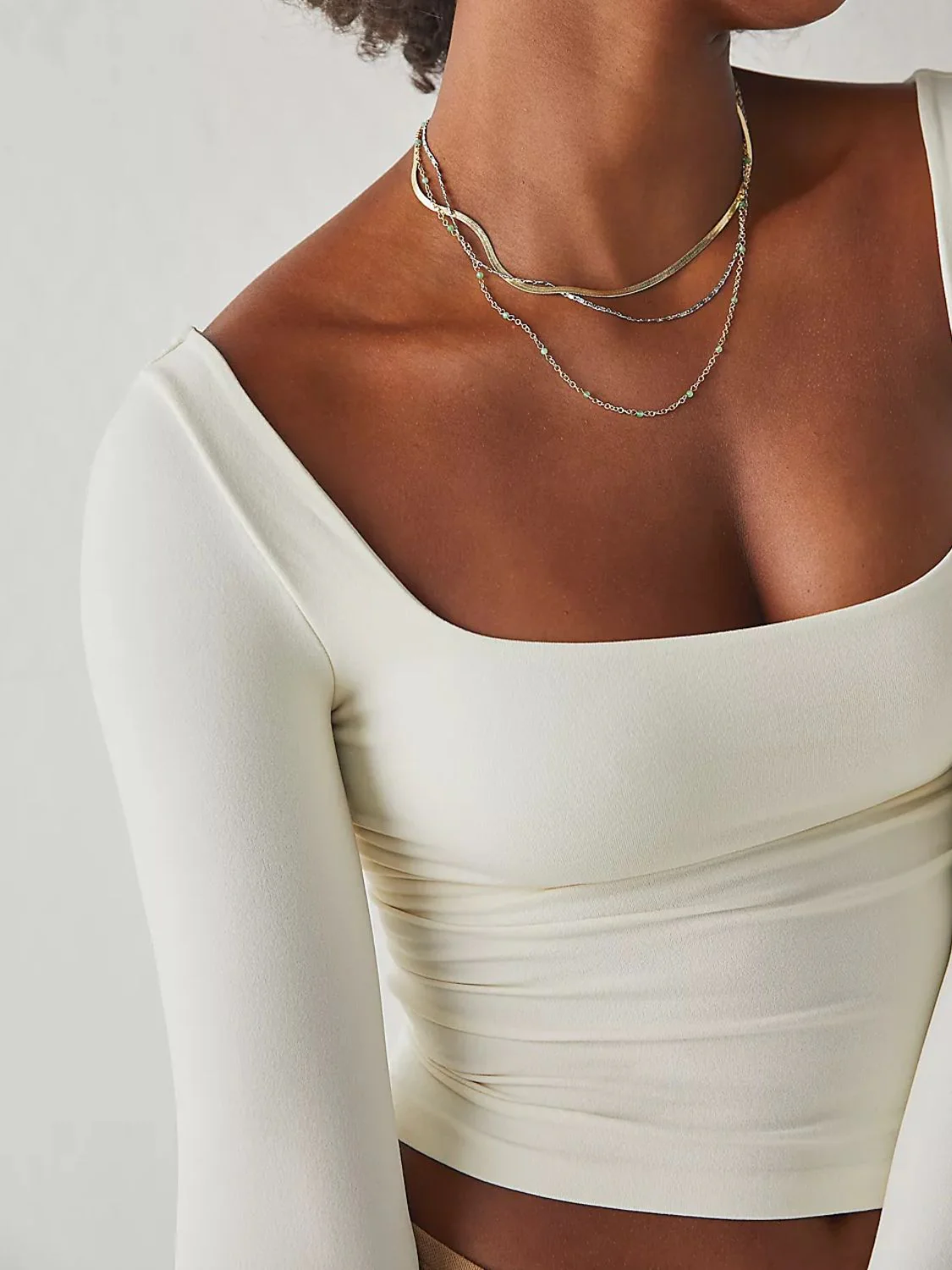 Square Neck Long Sleeve T-Shirt - Image 14