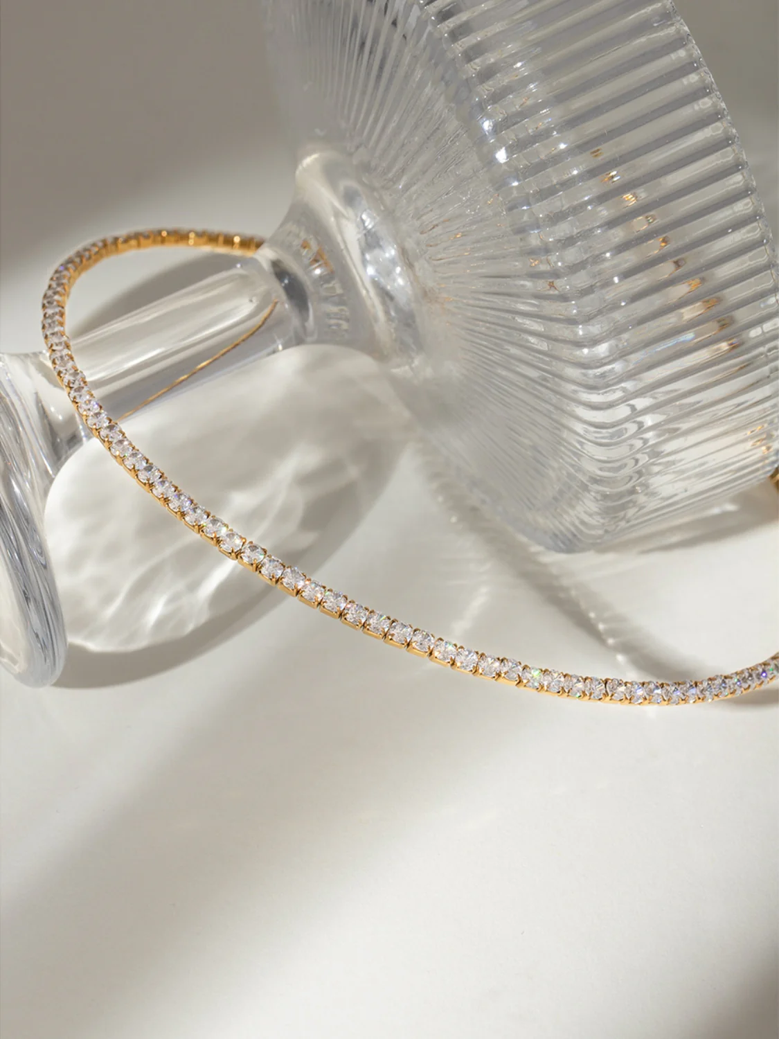Stainless Steel Inlaid Zircon Necklace - Image 4