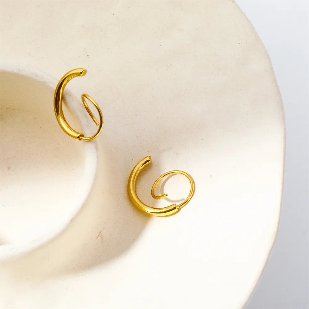 Stainless Steel Spiral Earrings - Image 3