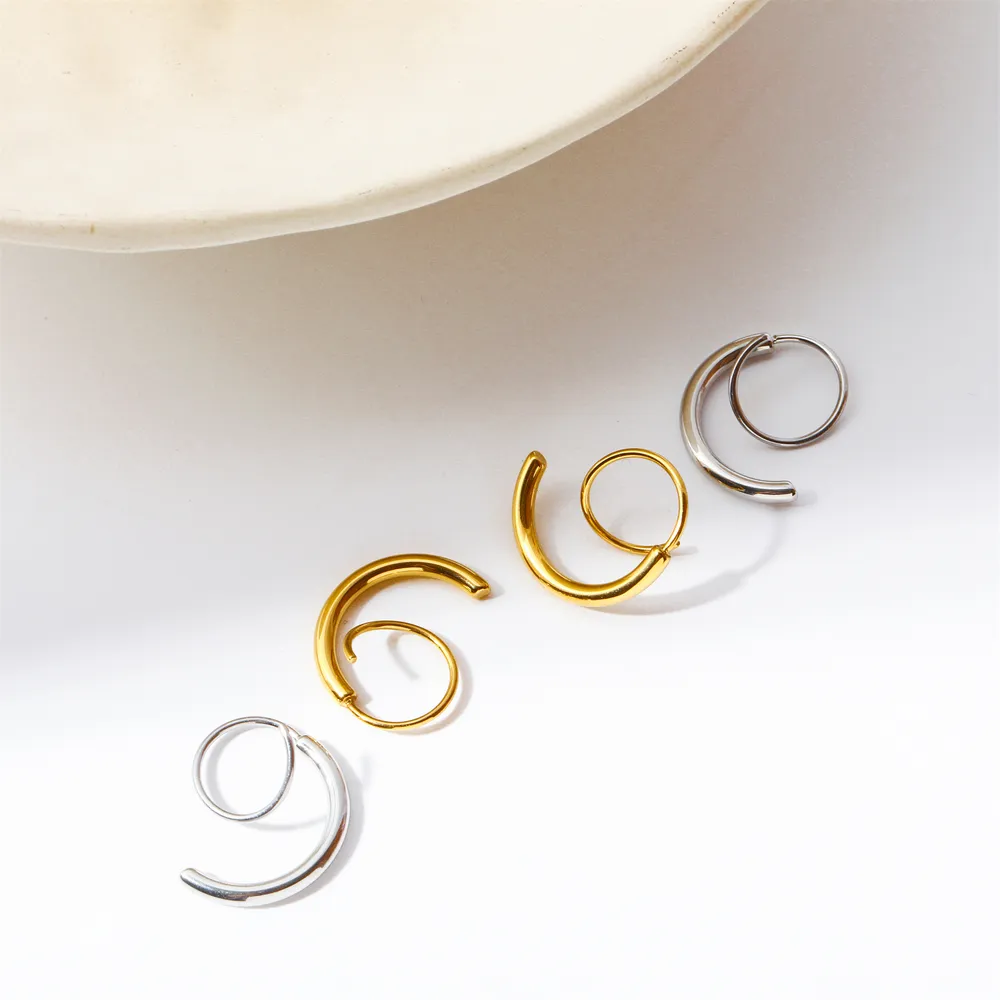Stainless Steel Spiral Earrings - Image 4