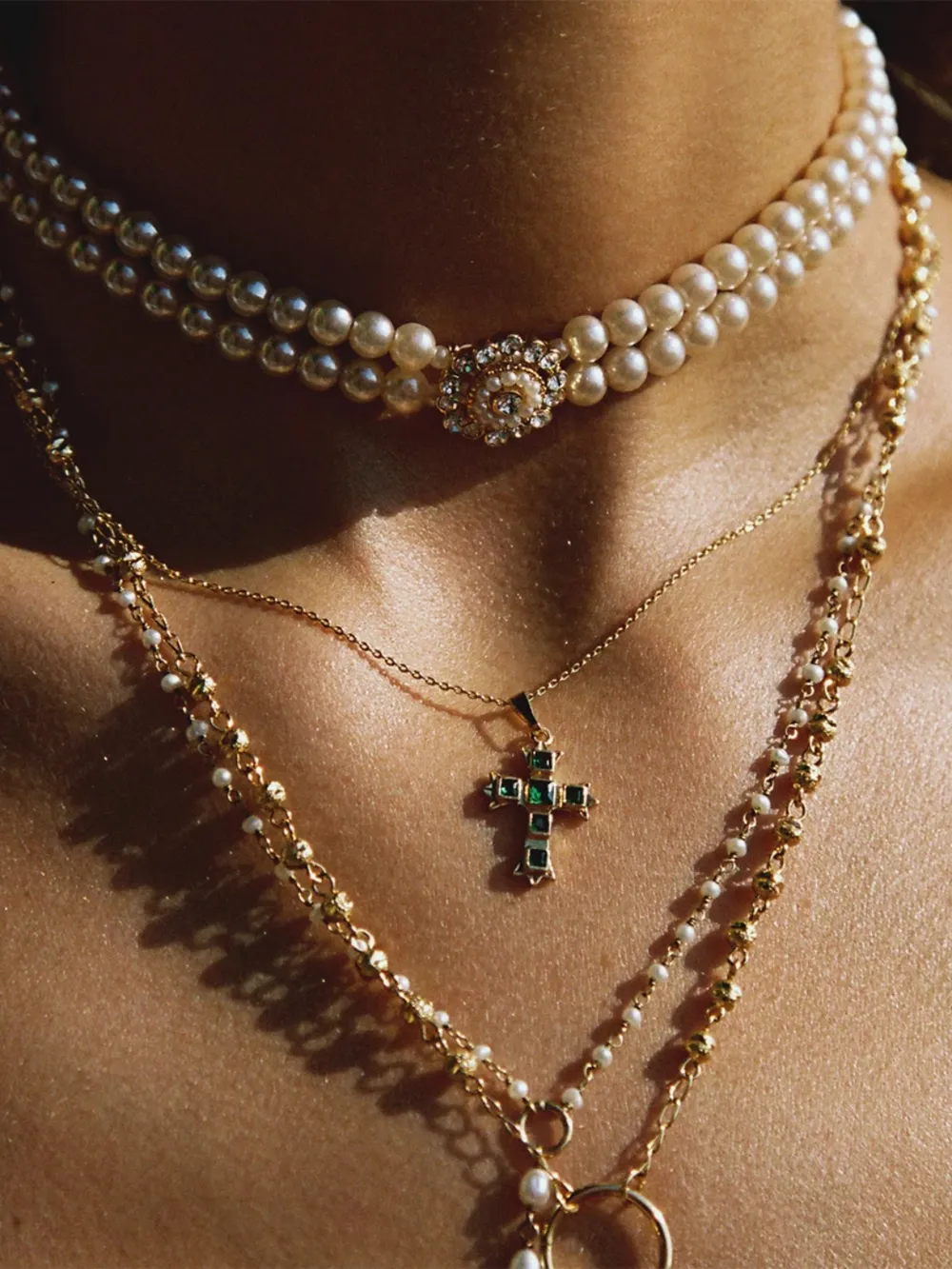 Stainless Steel Zircon Cross Pendant Necklace - Image 9