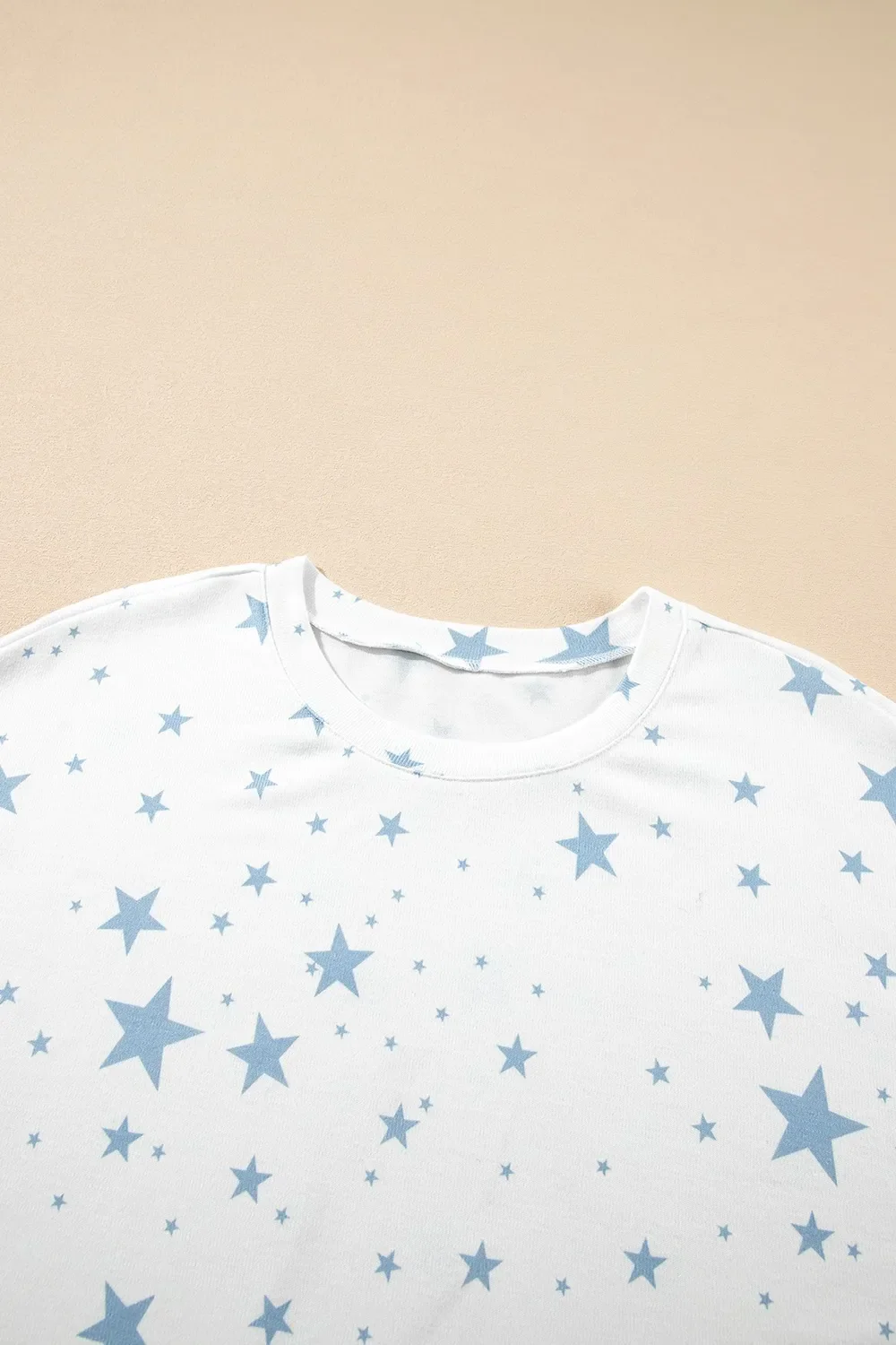 Stars Print Drop Shoulder Oversized T Shirt with Slits - Image 8