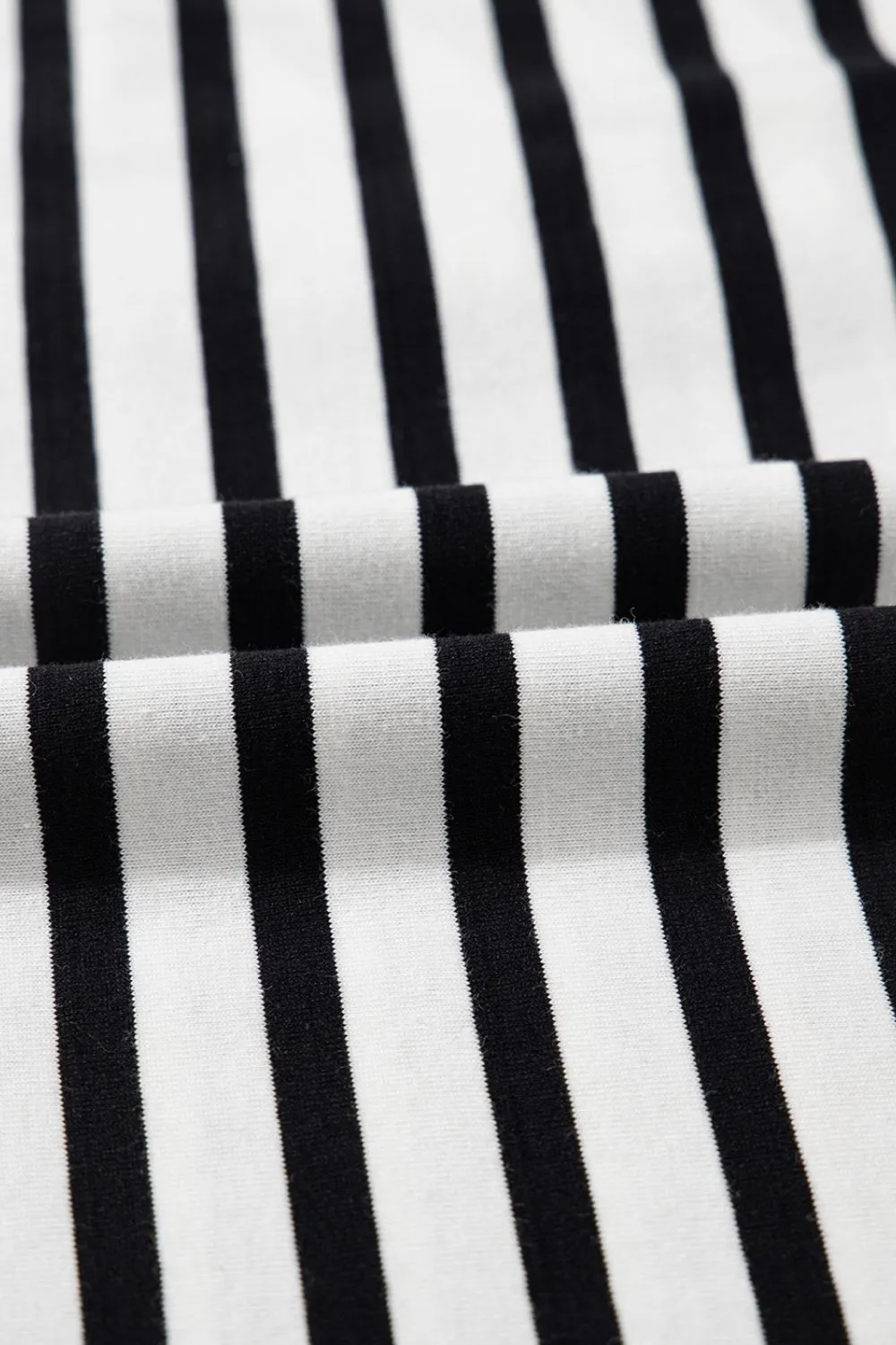 Stripe Contrast V Neck Collared Puff Sleeve T Shirt Mini Dress with Pockets - Image 6