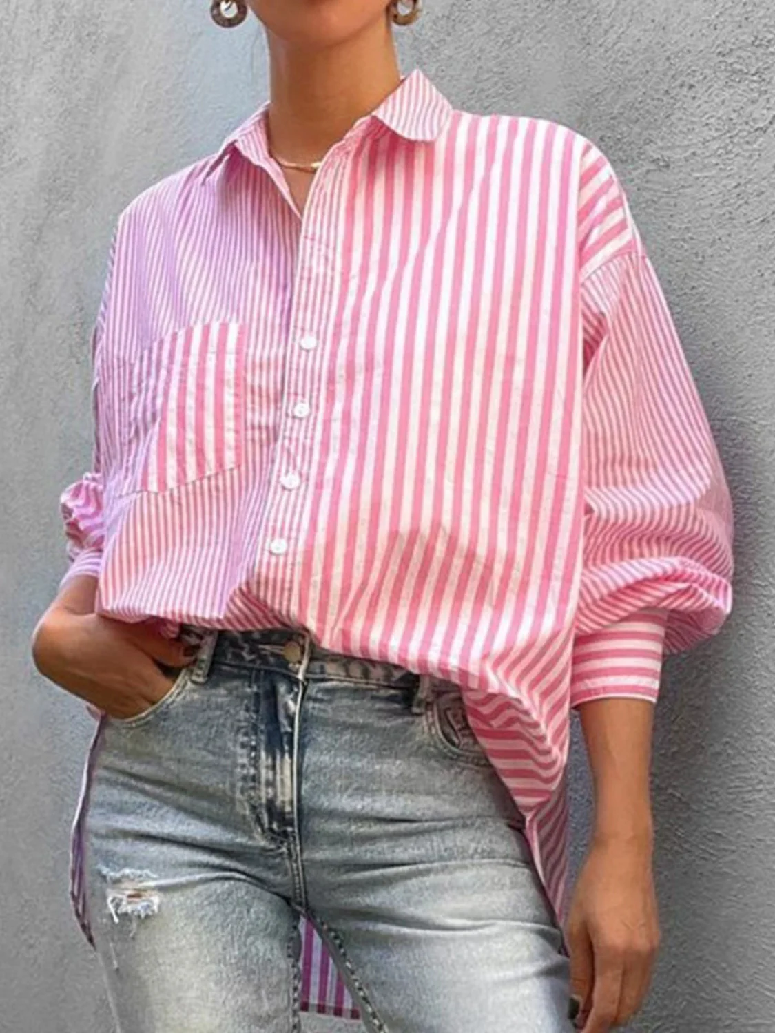 Striped Button Down Long Sleeve Shirt - Image 2