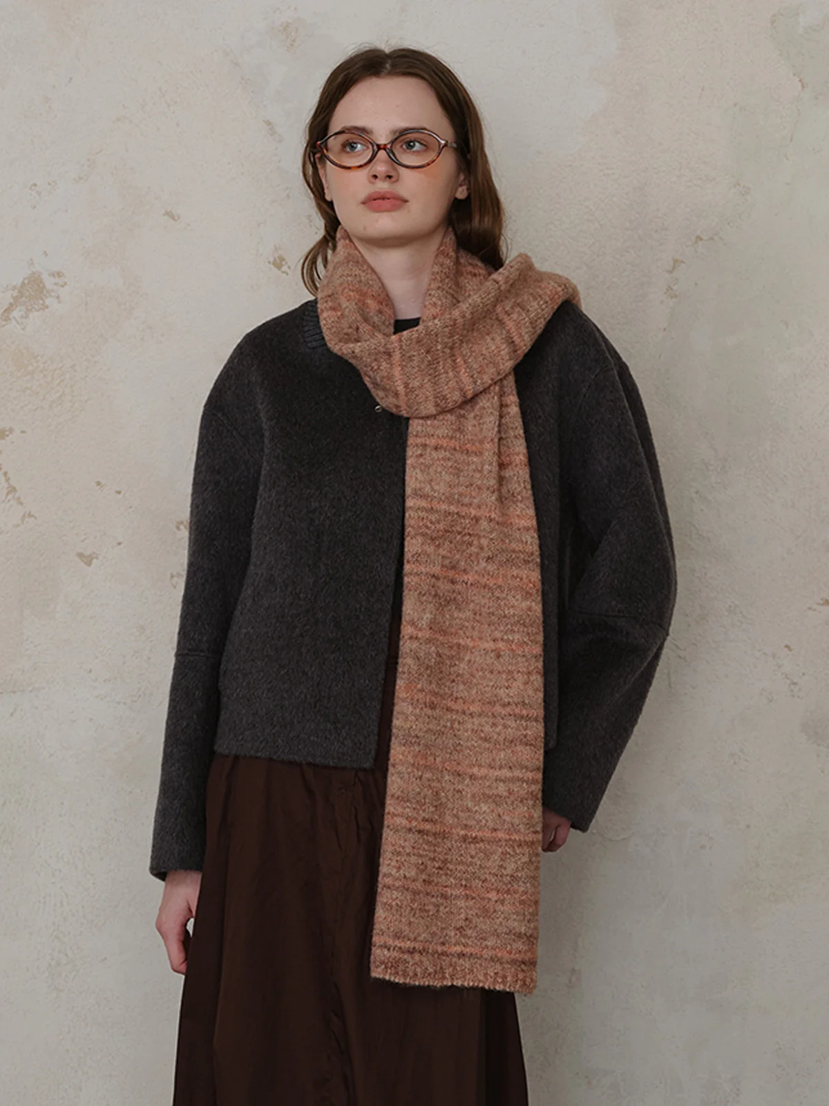 Striped Detail Knit Scarf - Image 3
