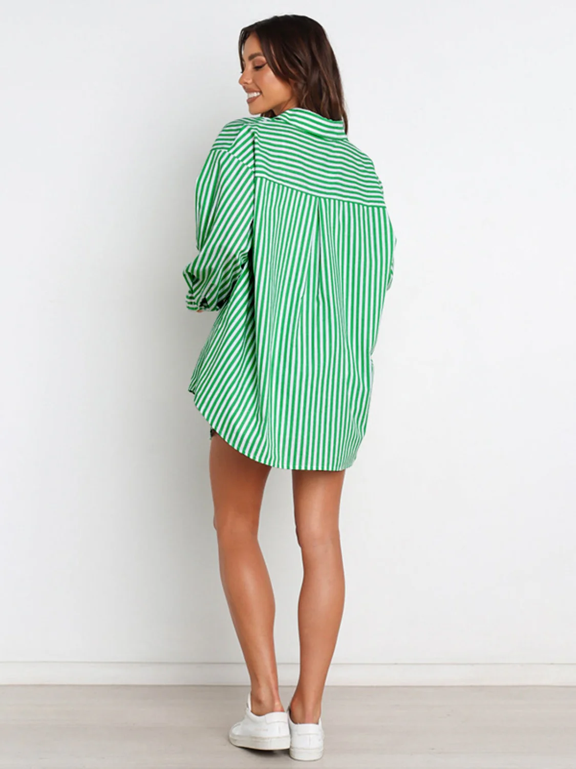 Striped Dropped Shoulder Shirt and Shorts Set - Image 9
