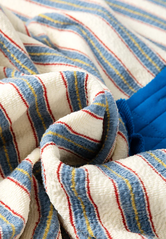 Striped Johnny Collar Long Sleeve Sweatshirt - Image 18