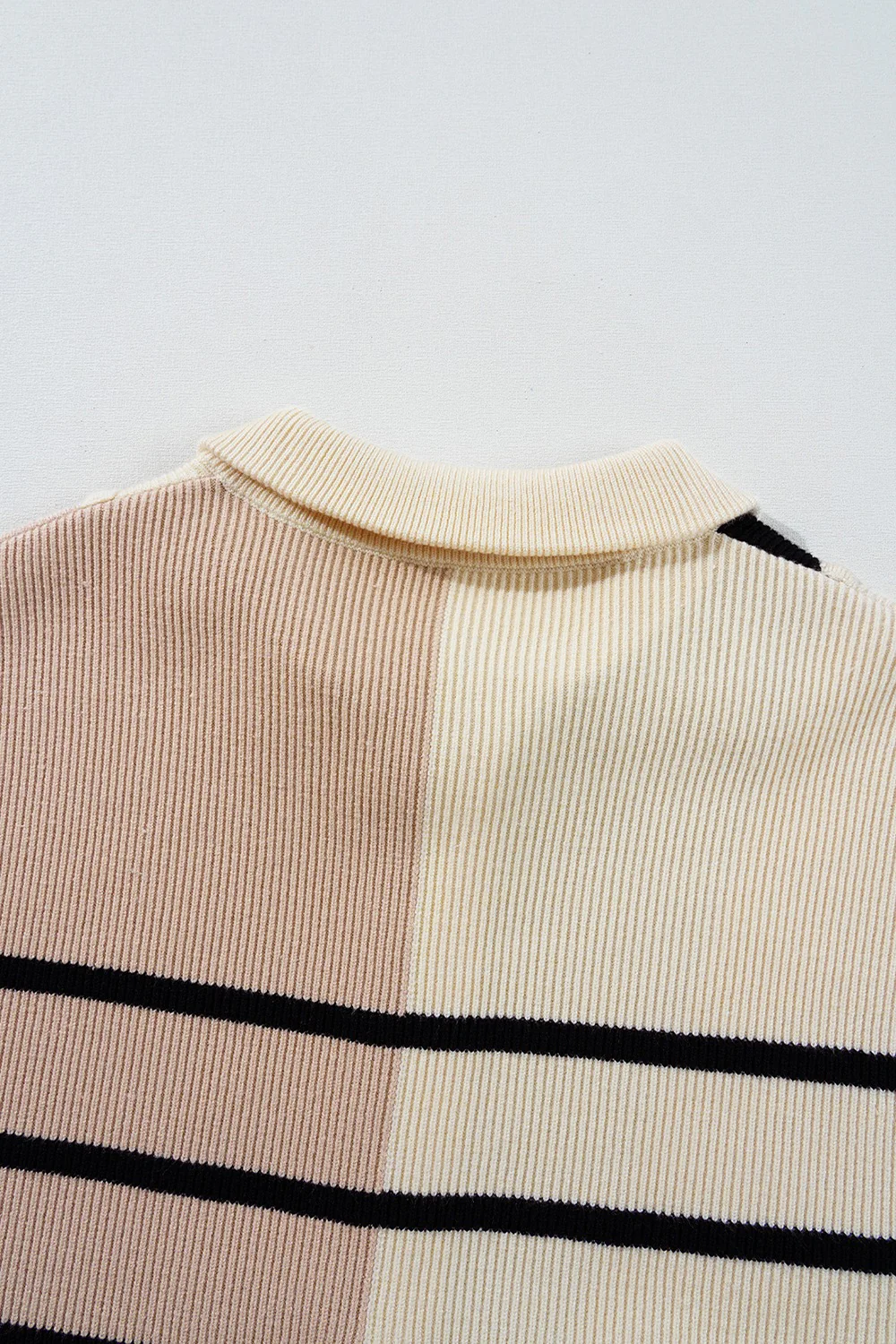 Striped Quarter Zip Cap Sleeve Sweater Dress - Image 20