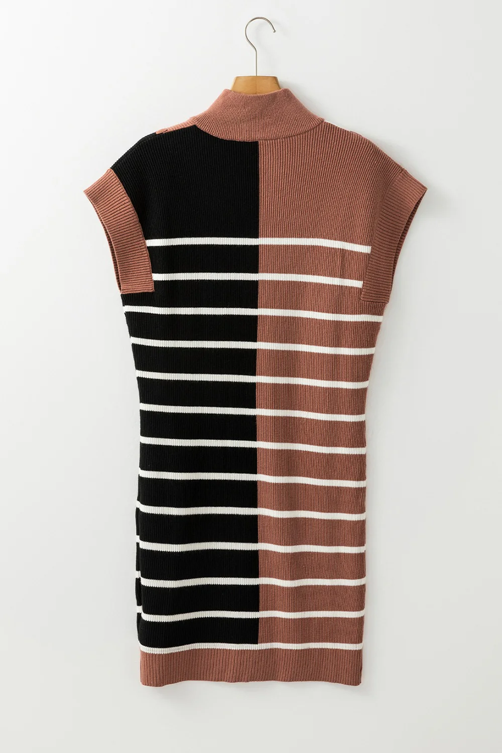 Striped Quarter Zip Cap Sleeve Sweater Dress - Image 27