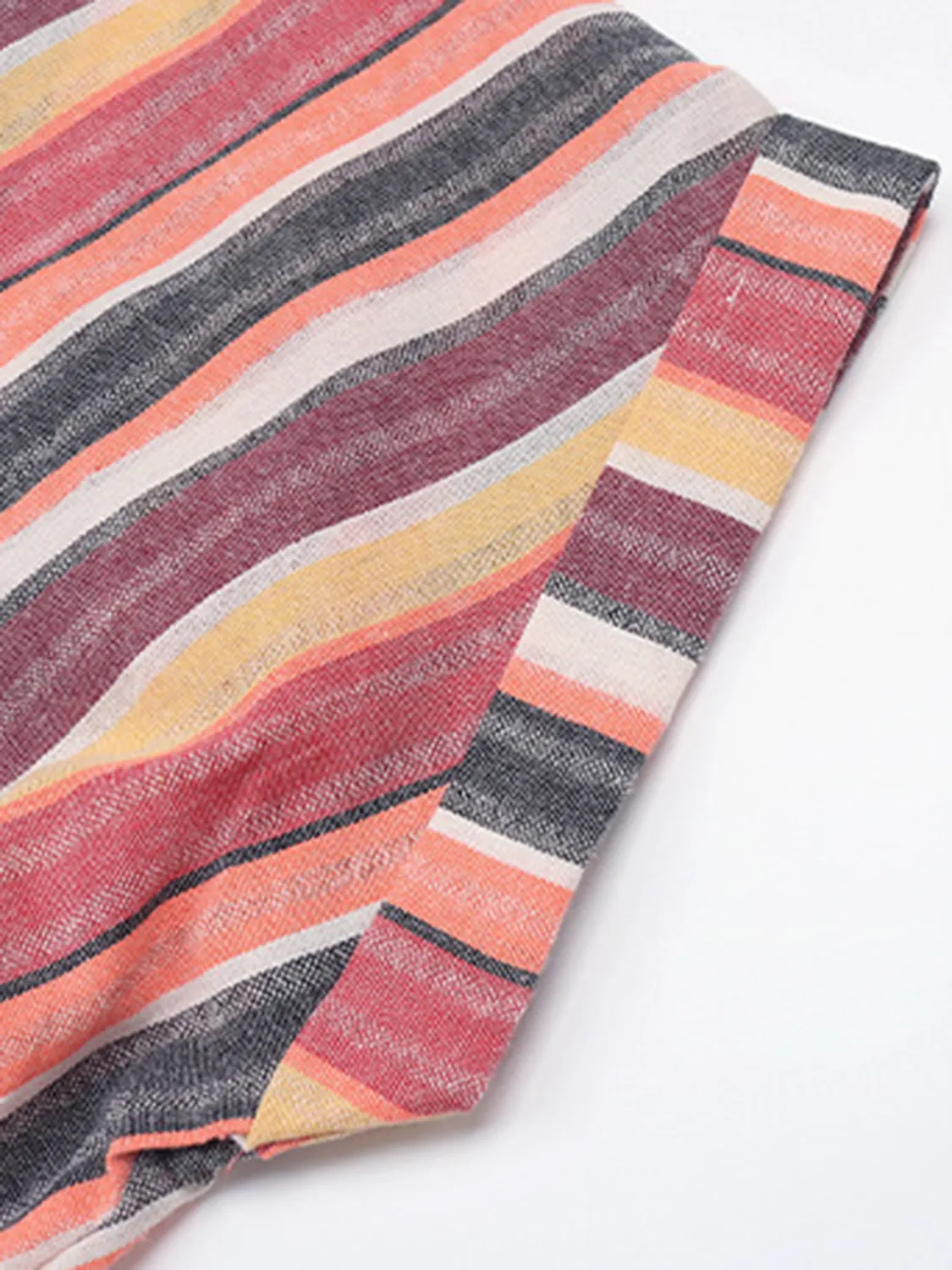 Striped Surplice Short Sleeve Dress - Image 10