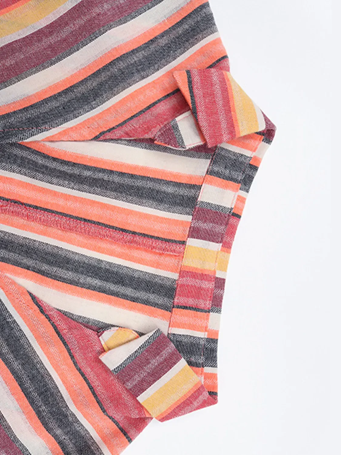 Striped Surplice Short Sleeve Dress - Image 8