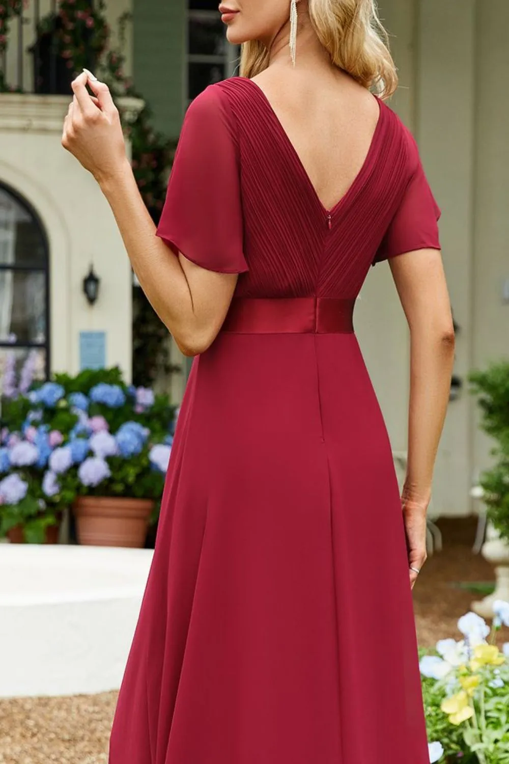 Surplice Flutter Sleeve Maxi Dress - Image 6