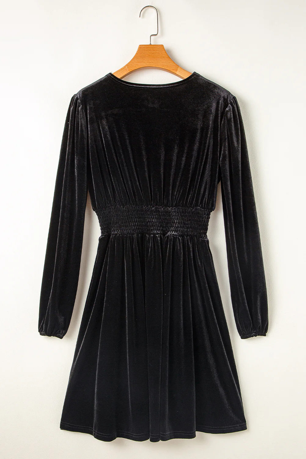 Surplice Long Sleeve Velvet Dress - Image 6