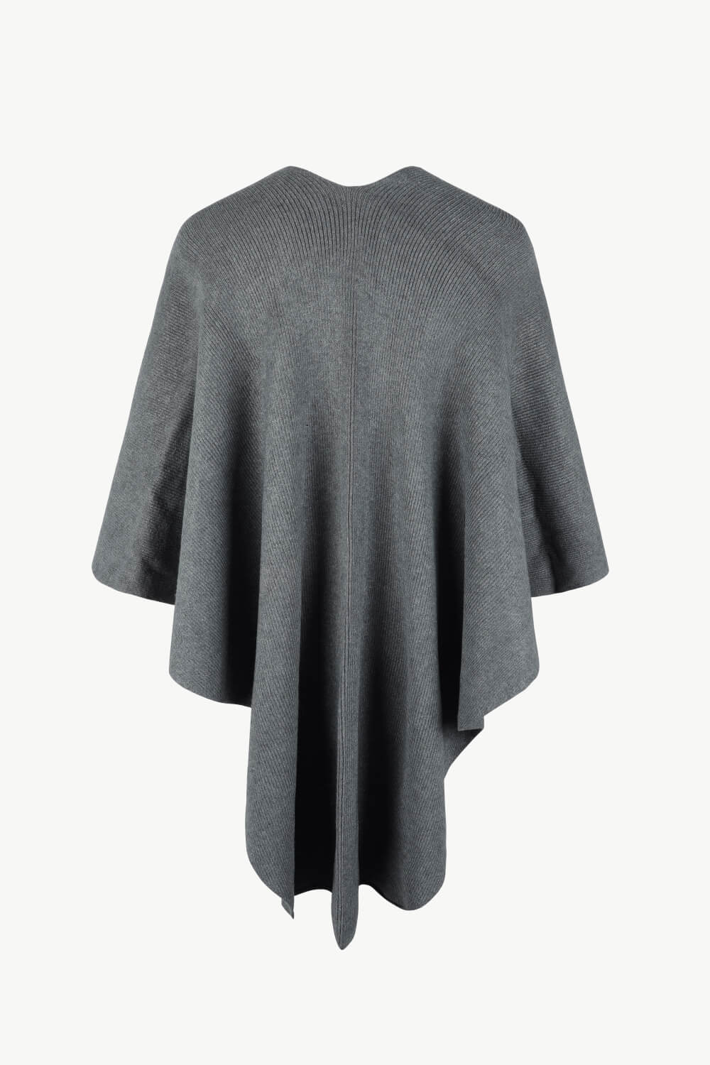 Surplice Neck Pom-Pom Trim Poncho - Image 13