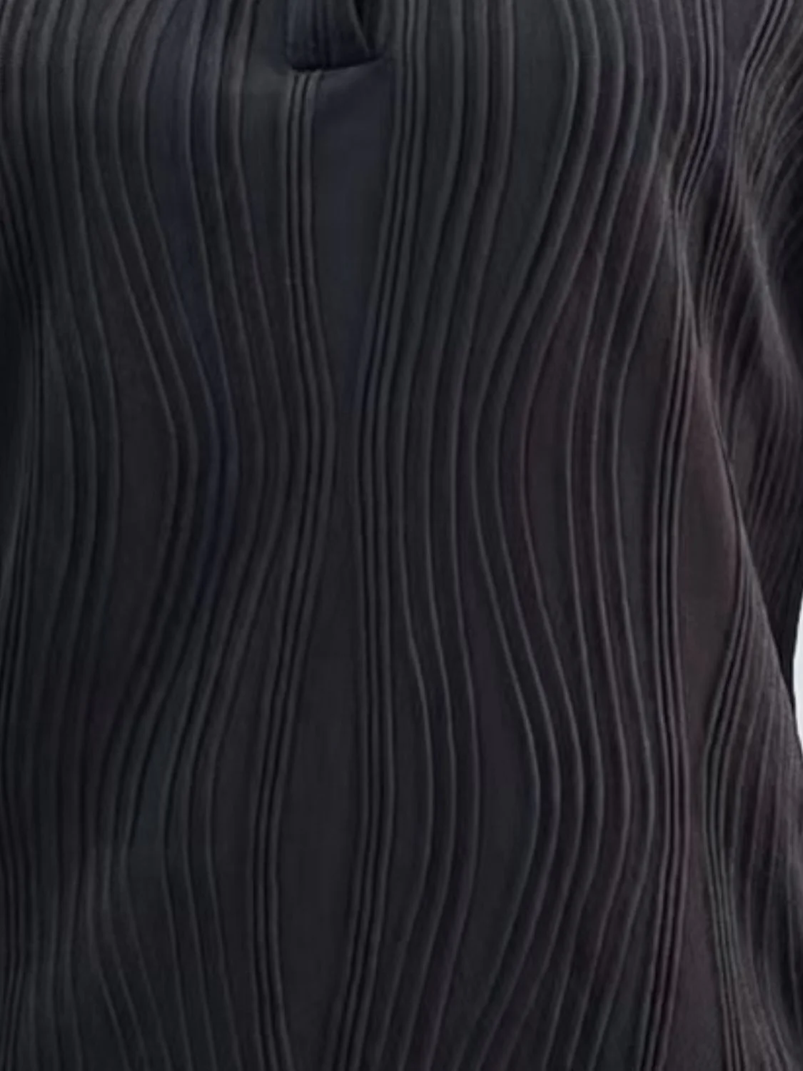 Texture Collared Neck Long Sleeve Blouse - Image 18