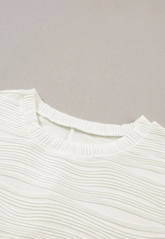 Texture Round Neck Long Sleeve Sweatshirt - Image 9