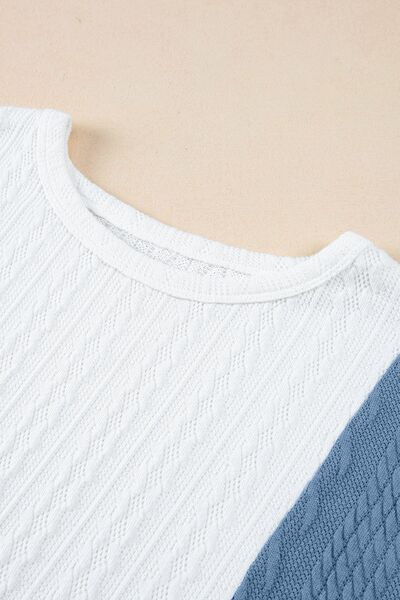 Textured Color Block T Shirt - Image 5