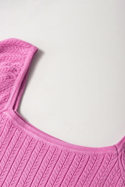 Textured Square Neck Half Sleeve Top - Image 8
