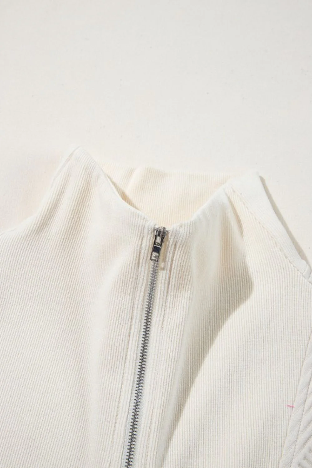 Textured Zip Front Romper with Pockets - Image 8