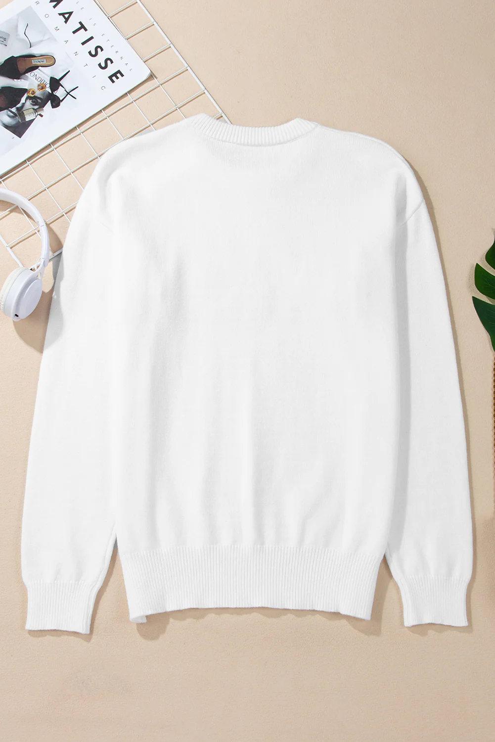 THANKFUL Round Neck Drop Shoulder Sweater - Image 10