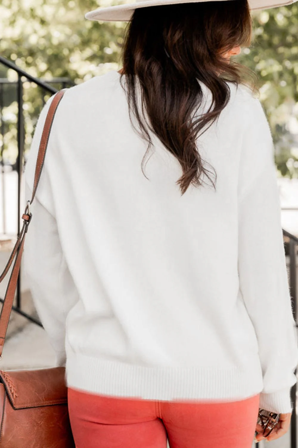 THANKFUL Round Neck Drop Shoulder Sweater - Image 3