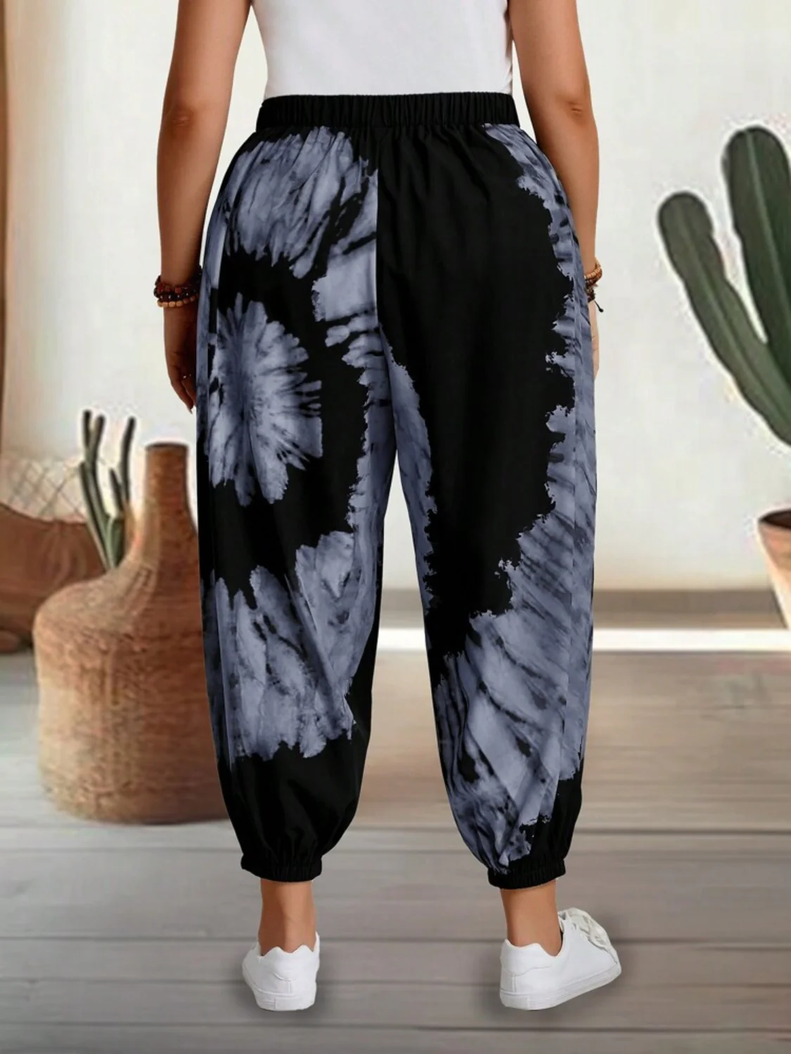 Tie-Dye Elastic Waist Pants - Image 8