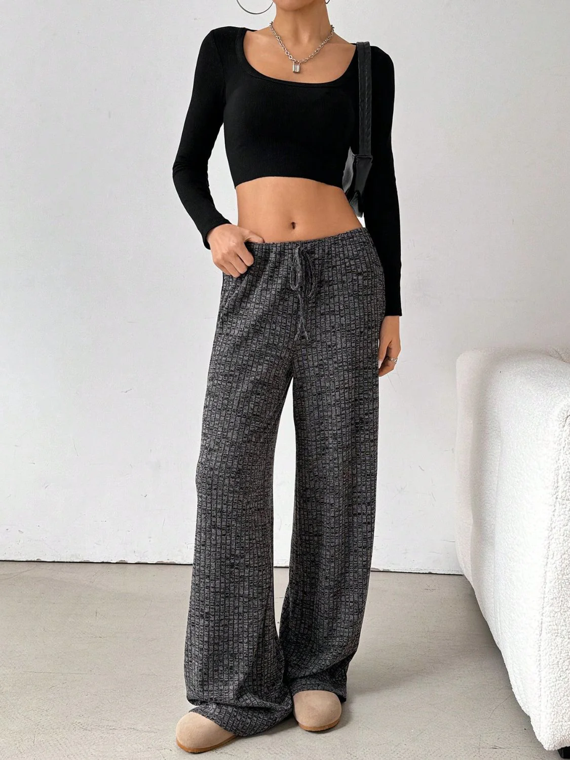 Tied Striped Wide Leg Pants - Image 18