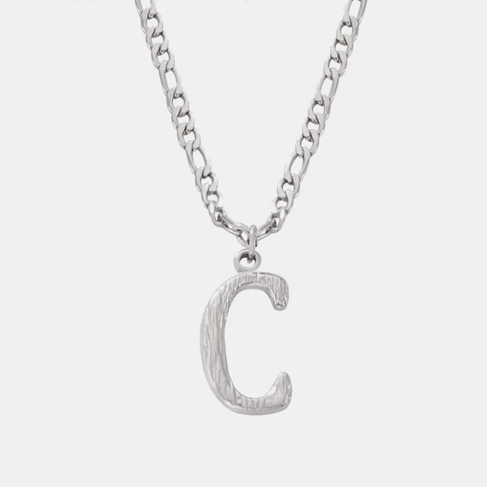 Titanium Steel Letter Pendant Necklace - Image 3