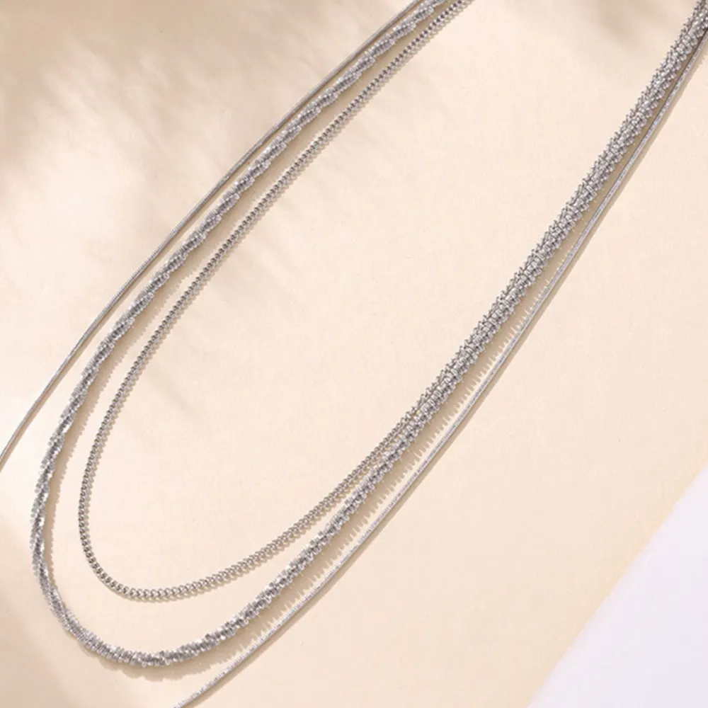 Titanium Steel Three-Layered Necklace - Image 4
