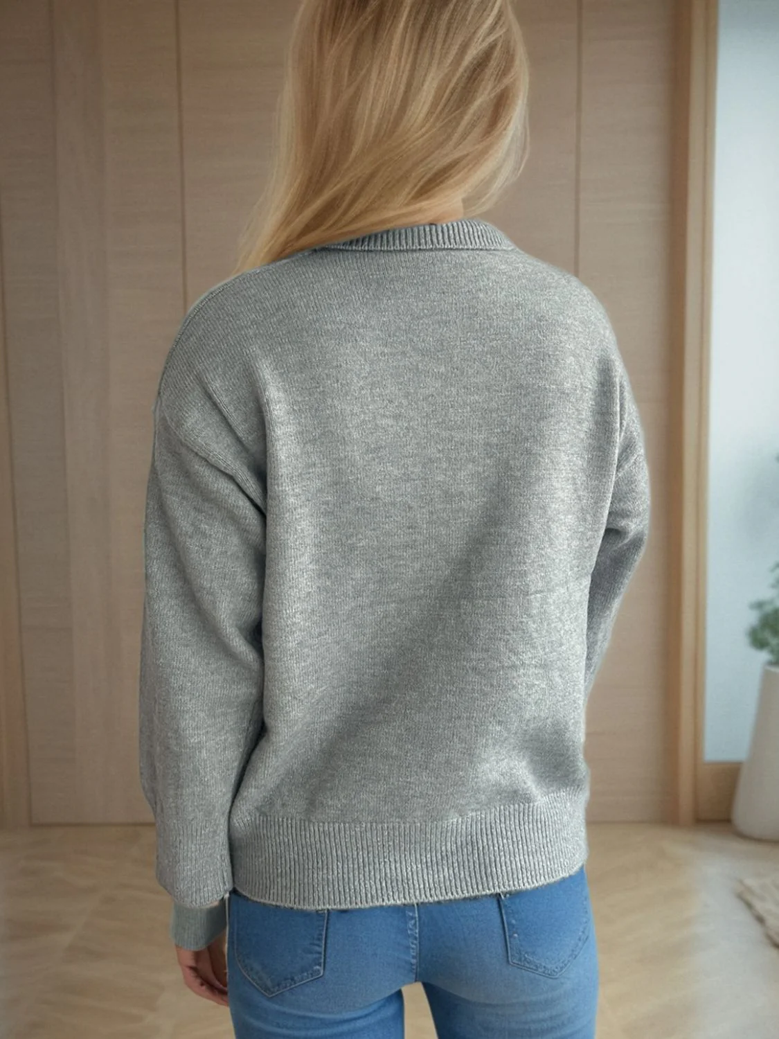 Turtleneck Dropped Shoulder Long Sleeve Sweater - Image 7