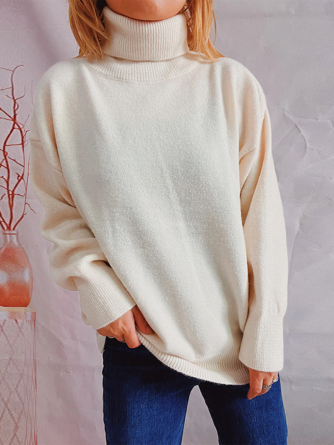 Turtleneck Long Sleeve Sweater - Image 20