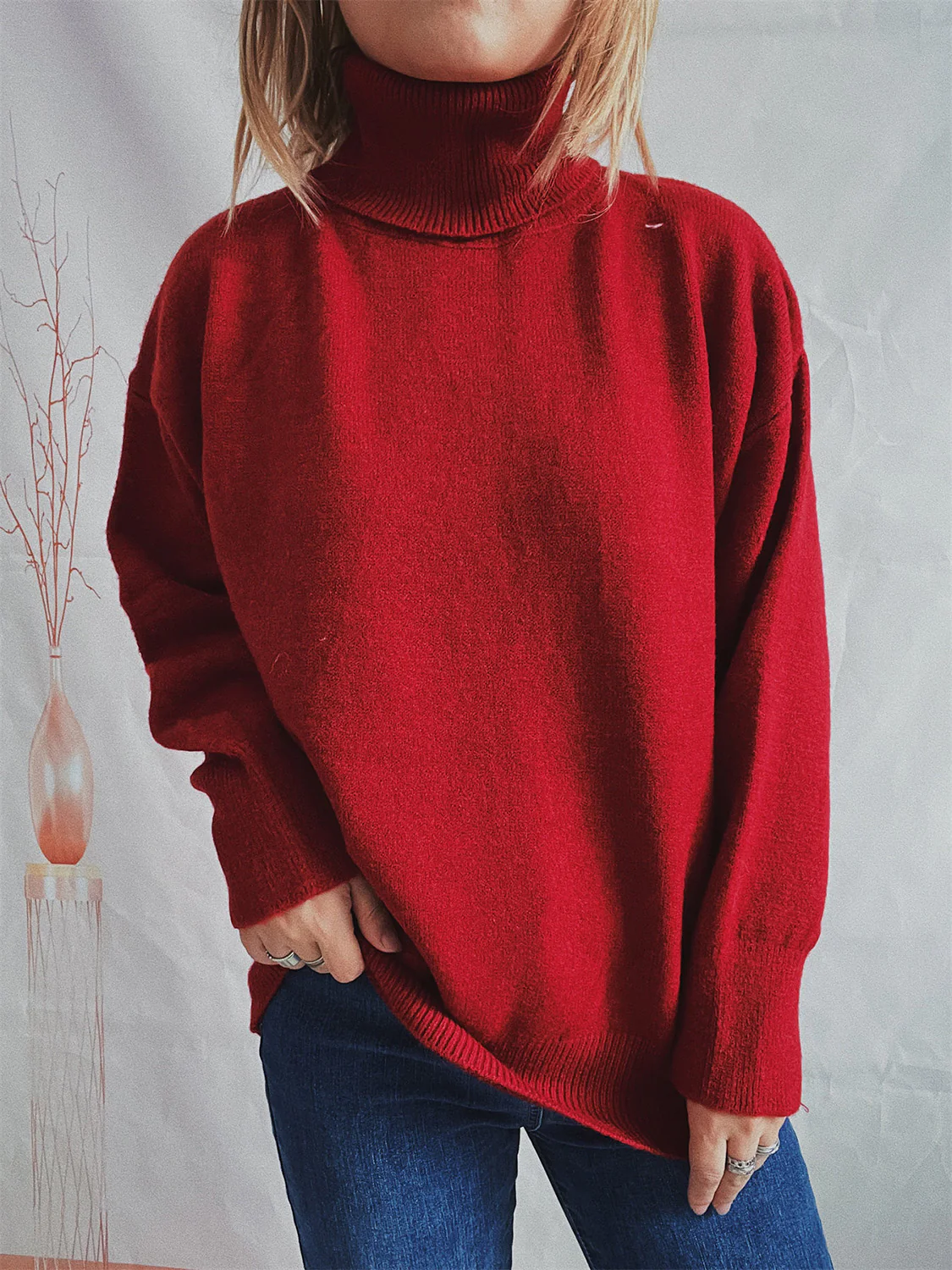 Turtleneck Long Sleeve Sweater - Image 5