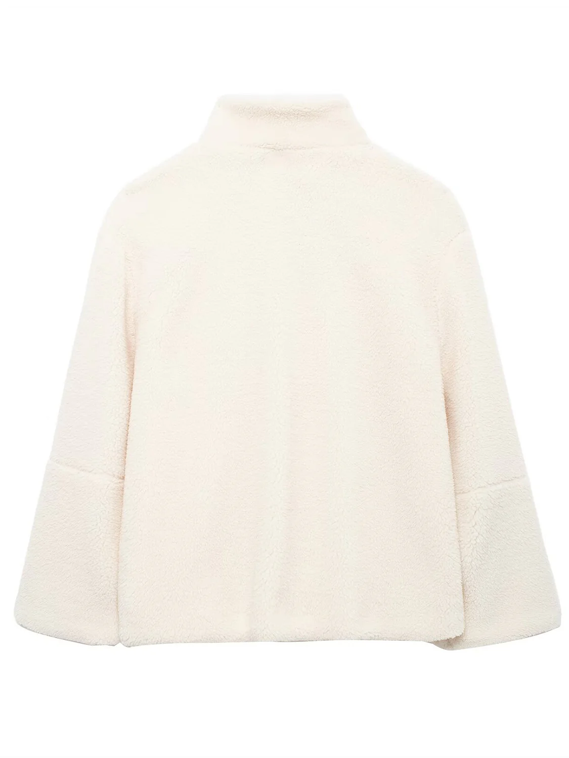 Turtleneck Zip Up Long Sleeve Plush Jacket - Image 26