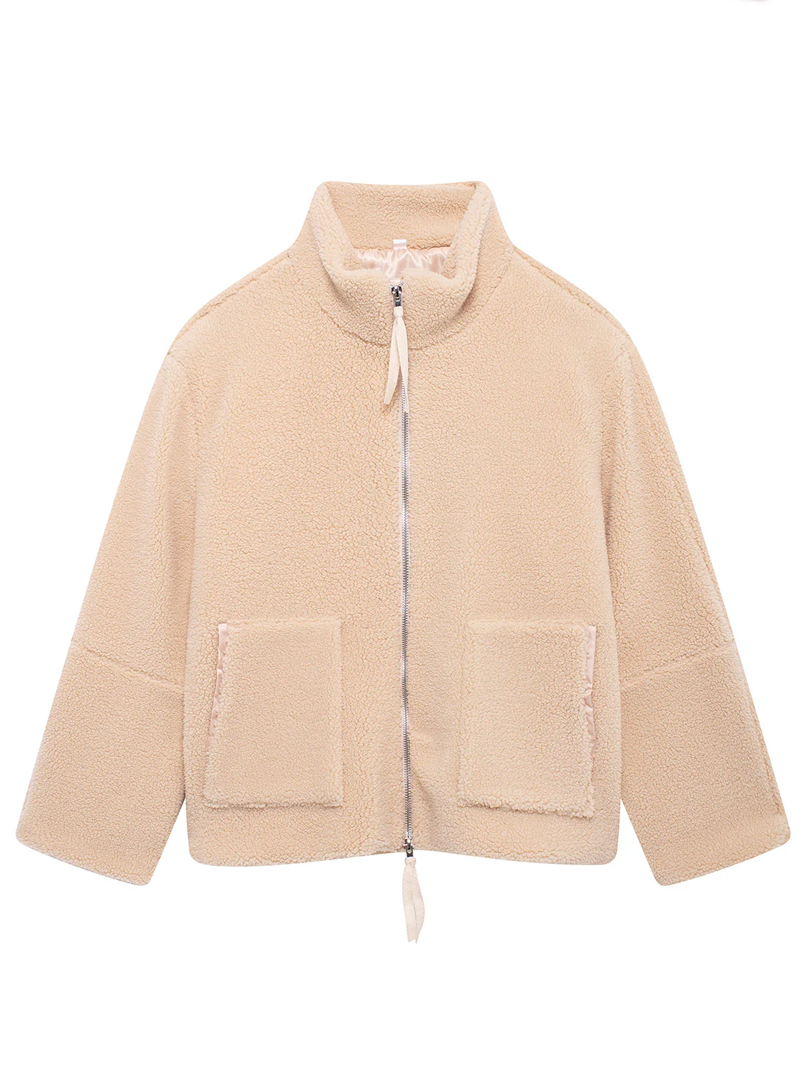 Turtleneck Zip Up Long Sleeve Plush Jacket - Image 34