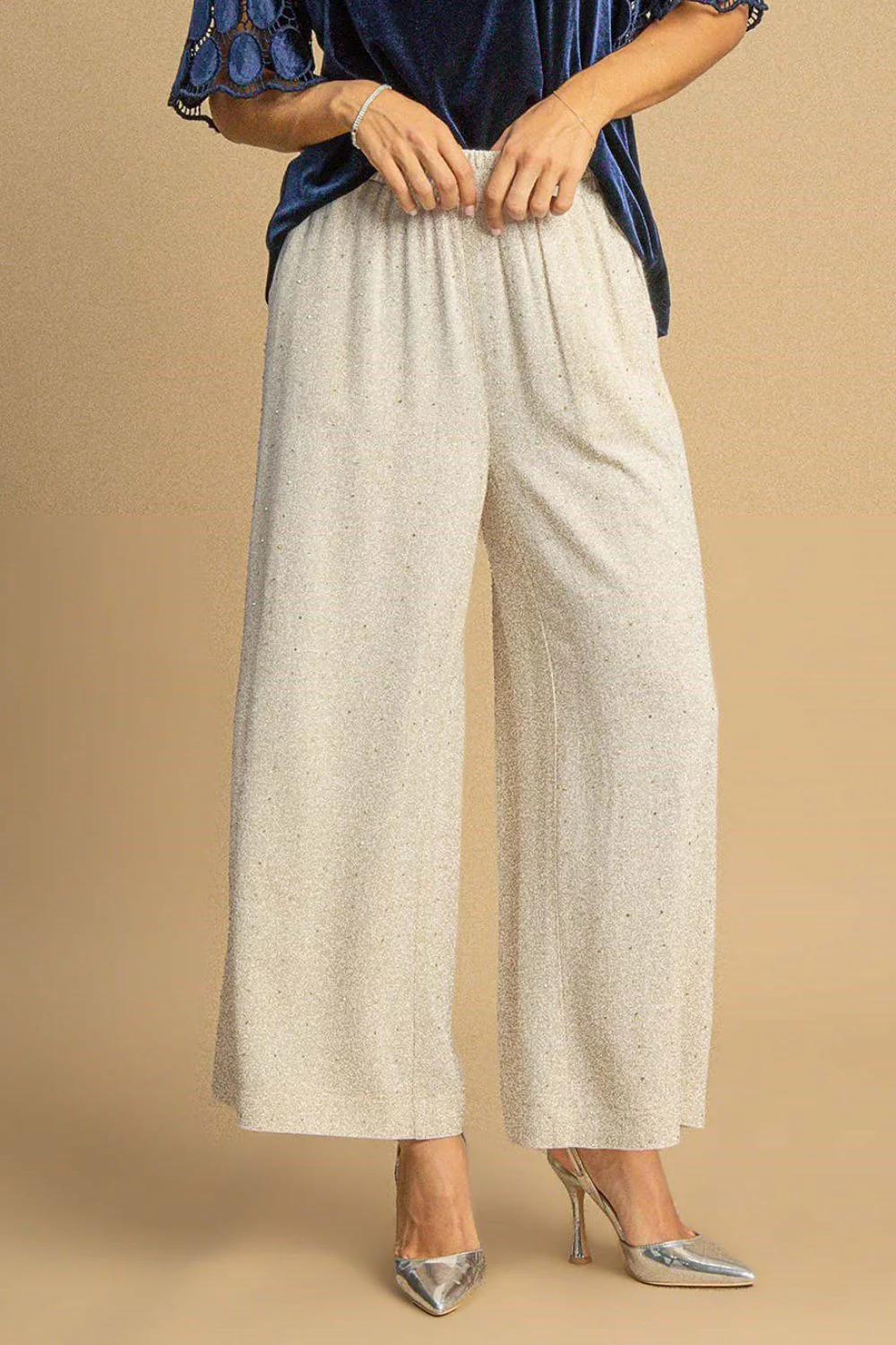 Umgee Full Size High Waisted Embellished Linen Pants Plus Size - Image 2