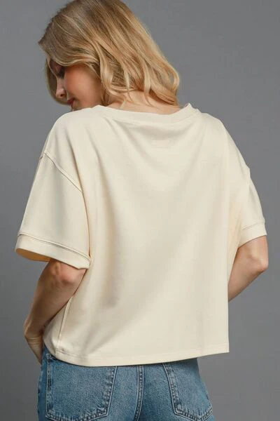 Umgee Full Size Lightweight Cropped Sweatshirt Plus Size - Image 3