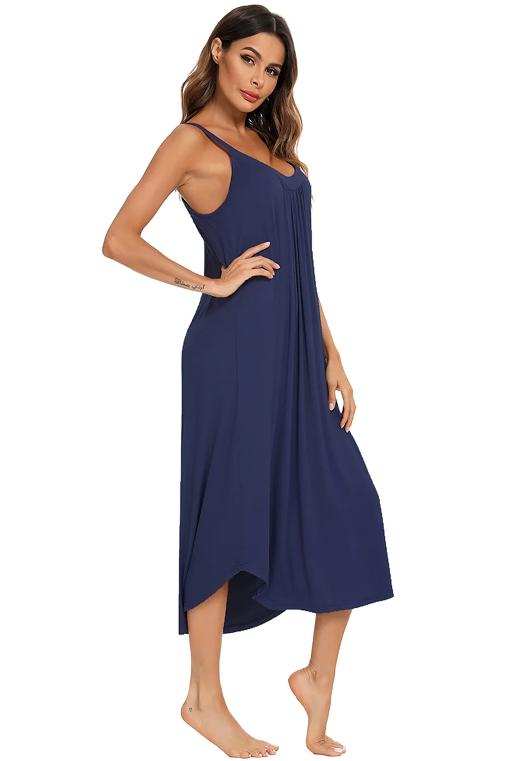 V-Neck Midi Lounge Dress - Image 17