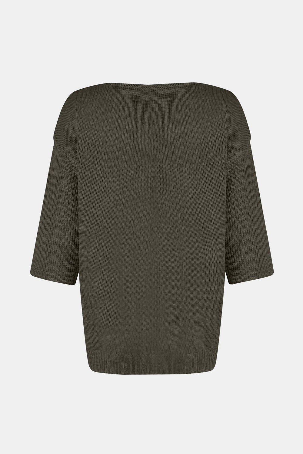 V-Neck Three-Quarter Sleeve Knit Top - Image 9
