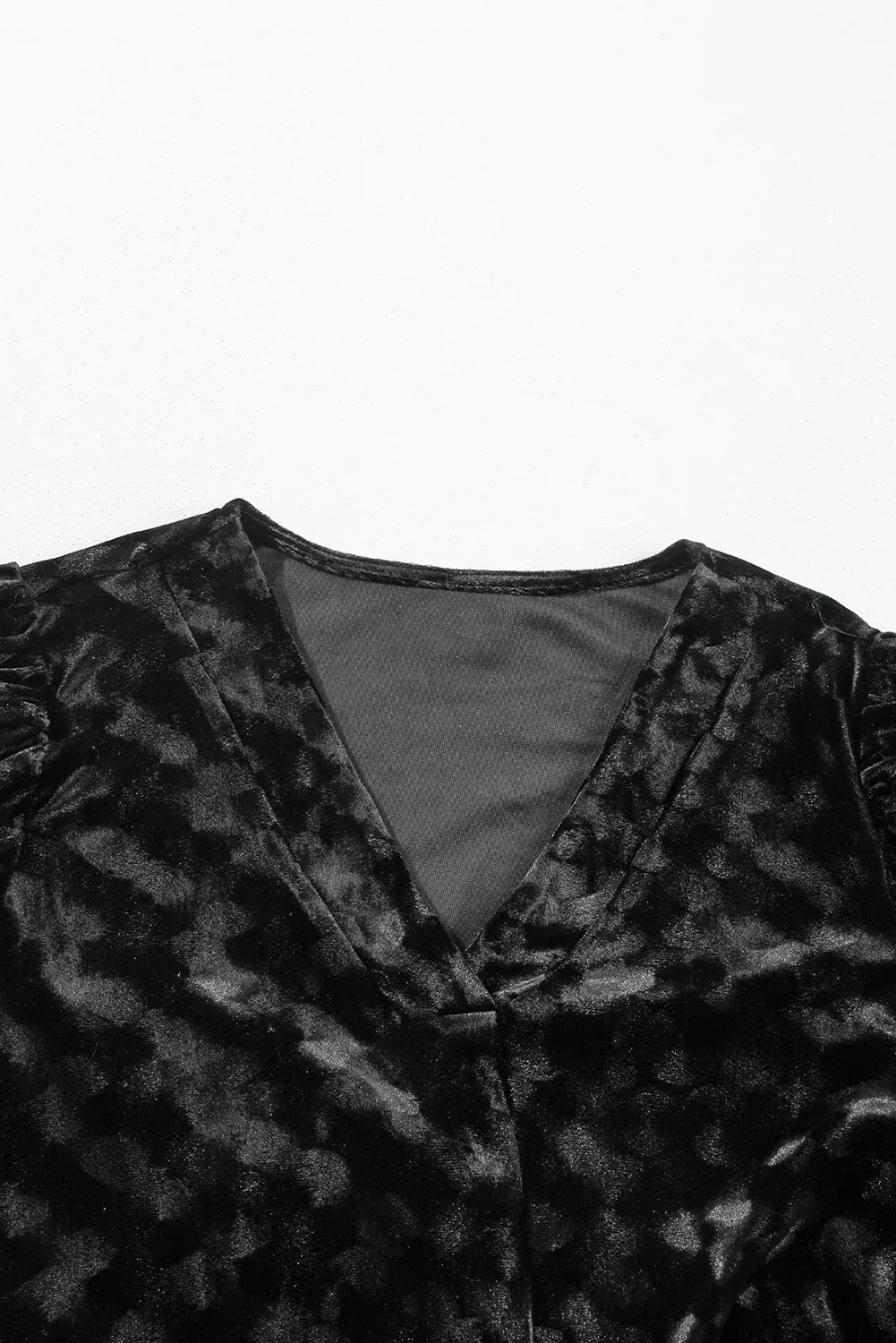 V-Neck Three-Quarter Sleeve Velvet Mini Dress - Image 8