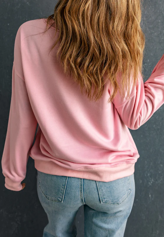 Valentine’s Day XOXO Round Neck Drop Shoulder Sweatshirt - Image 3