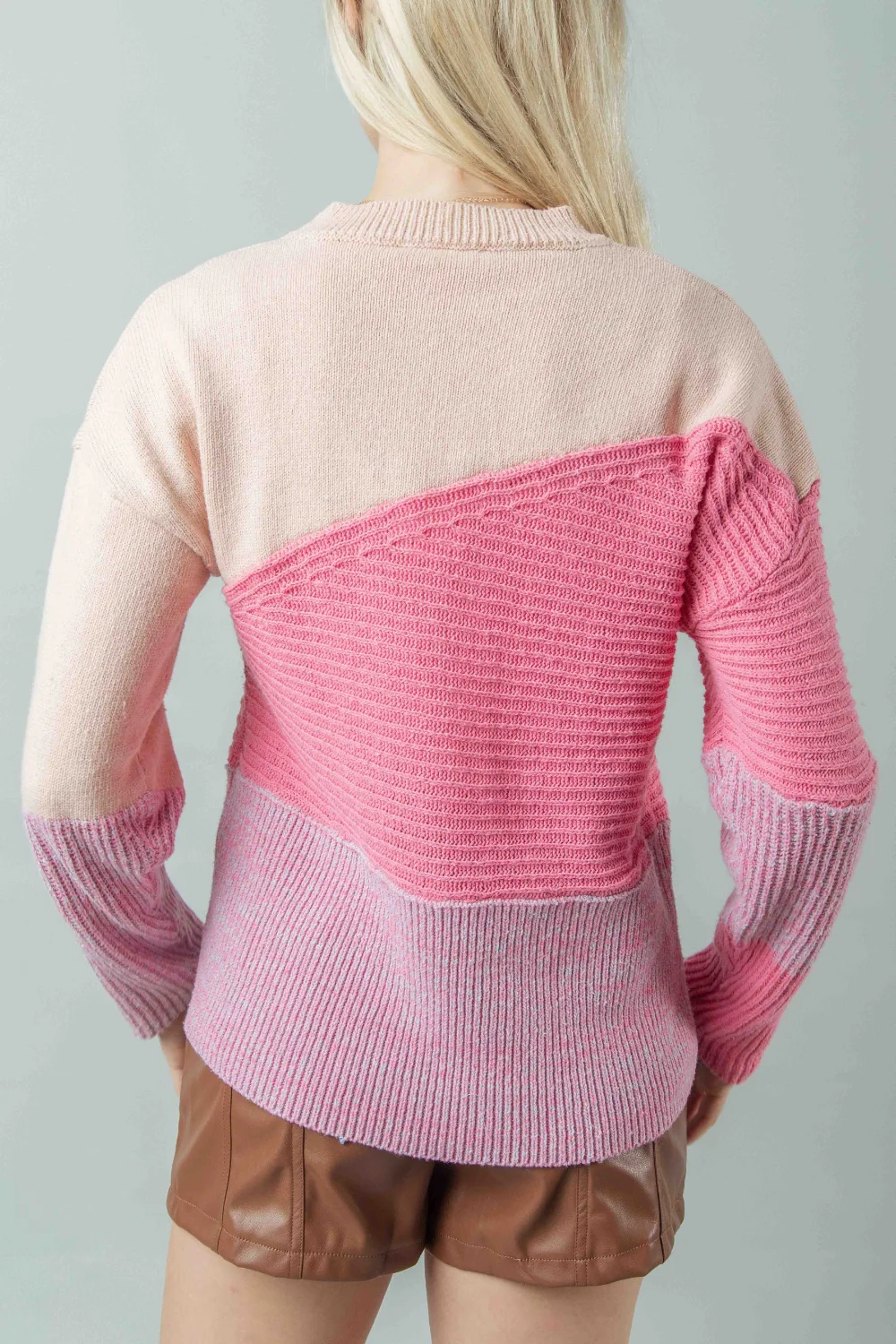VERY J Color Block Long Sleeve Sweater - Image 2